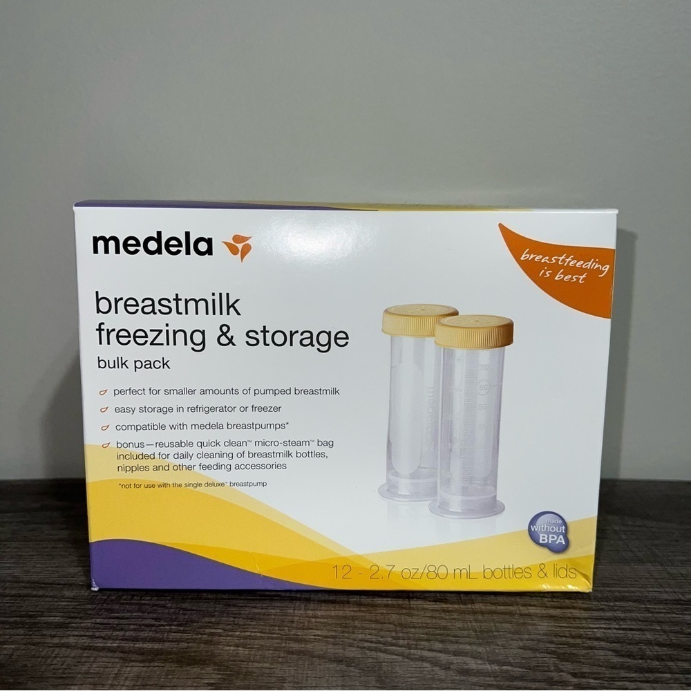Medela Breast Milk Storage Bottles, 2.7 Ounce, 80 mL, Made Without BPA, 12 Count